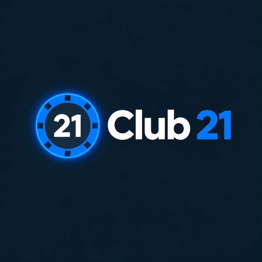 Route B, a notched casino chip beside the Club 21 wordmark